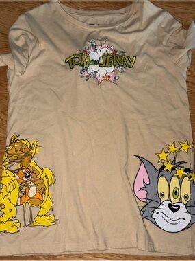 Tom and Jerry Beige Graphic Kids Tee 18/20